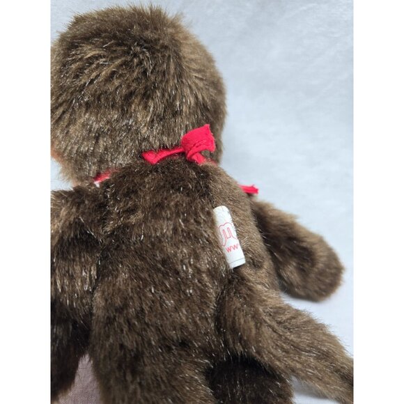 SEKIGUCHI 7.5" MONCHHICHI BOY WEARING RED BIB HOLDING PACIFIER DOLL - Picture 7 of 10